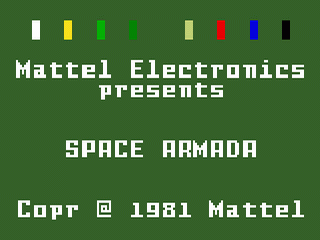 Space Armada title screen for Intellivision